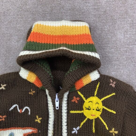 Children’s handmade Farm Animal Hooded Zip Sweater 0-12 - Picture 4 of 12